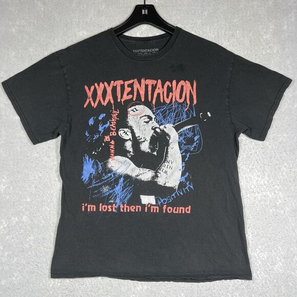 XXXTentacion T Shirt Men’s Large Black Short Sleeve “I’m Lost Then I’m Found” - Picture 1 of 9
